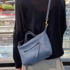Genuine Leather Crossbody Bag Blue - One Size
