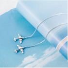 925 Silver Airplane Earring  - One Size