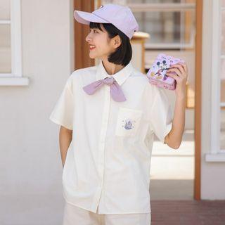 Short-sleeve Snow Globe Print Shirt