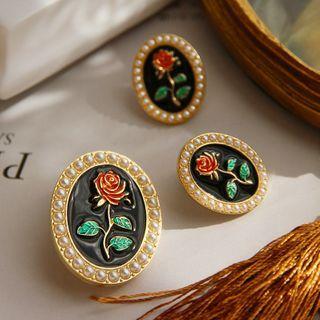 Rose Faux Pearl Alloy Brooch