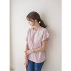 Frilled-sleeve Appliqu  Top