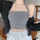 Halter Plaid Top / Cardigan