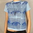 Short Sleeve Eyes Printed T-shirt