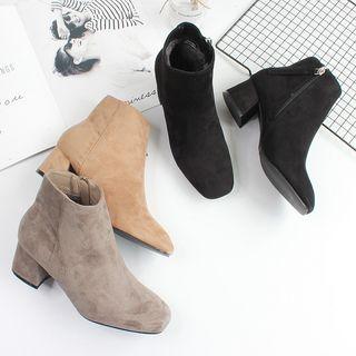 Faux Suede Block Heel Chelsea Booties