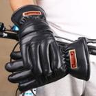 Faux Leather Biker Gloves