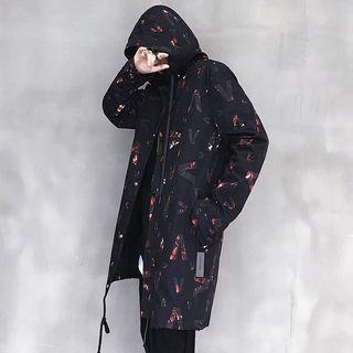 All Over Letter Hooded Coat