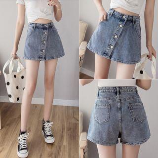 High Waist Denim Culottes
