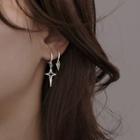 Star Asymmetrical Sterling Silver Dangle Earring 1 Pair - Asymmetrical - Silver - One Size