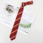 Striped Neck Tie Yellow Stripes - Red - One Size