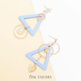 Alloy Leaf & Star Wool Triangle Dangle Earring