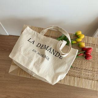 Letter Print Shopper Bag