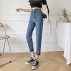 High-waist Straight Leg Cropped Jeans