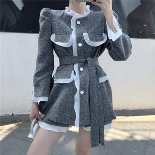 Ruffle Trim Cardigan / Shorts