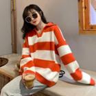 Striped Notched Sweater