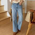 Low-rise Washed Straight-leg Jeans