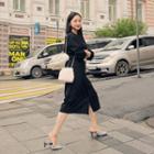 Button-through Belted Long Dress