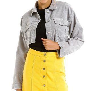 Cropped Corduroy Shirt Jacket