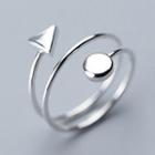 925 Sterling Silver Geometric Wrap Around Ring Open Ring - 925 Sterling Silver - One Size