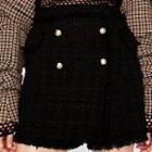 High-waist Double-breasted Shorts