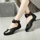 Genuine Leather Ankle-strap Flats