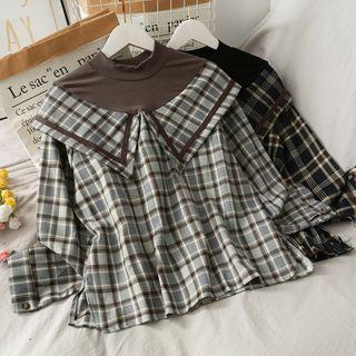 Patchwork Loose-fit Plaid Top
