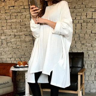 Pocket-side Oversized Pullover Dress