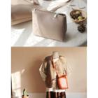 Faux-leather Bucket Shoulder Bag With Pouch