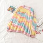 Gradient Loose-fit Sweatshirt As Figure - One Size