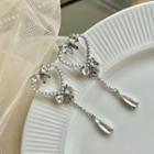 Heart Bow Alloy Drop Earring 1 Pair - Earring - Silver - One Size