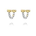 Chain Drop Earring 1 Pair - Gold & Silver - One Size