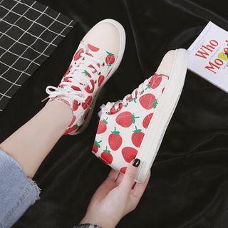 Printed High Top Canvas Sneakers