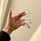 Geometric Square Metal Frame Eyeglasses