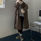 Fleece Lined Padded Coat Brown - One Size
