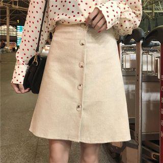 Corduroy Mini A-line Skirt