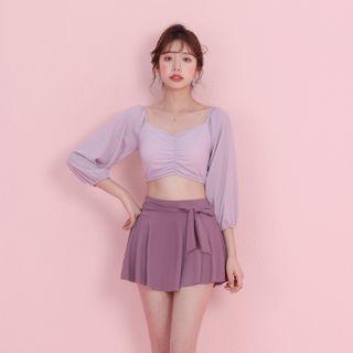 Plain Swim Top / Skirt / Pouch / Set