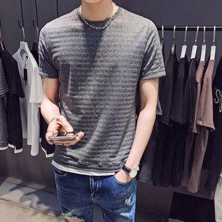 Mock Two-piece Short-sleeve Two-tone T-shirt