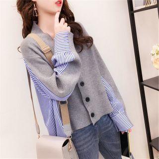Stiped Panel Cardigan