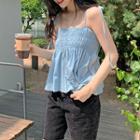 Strappy Smock Chambray Top