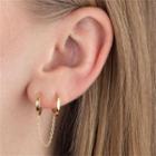 Layered Hoop Chain Drop Earring 1 Pc - Gold - One Size