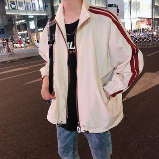 Contrast Trim Zip-up Jacket