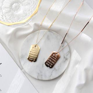 18k Gold Plated Lettering Tag Necklace