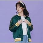Reversible Embroidered Zip Bomber Jacket As Shown In Figure - One Size