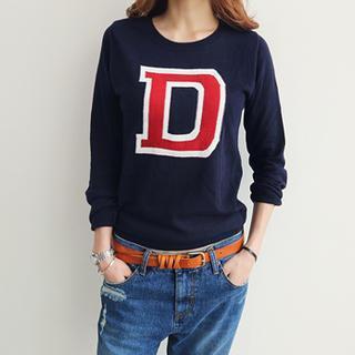 Lettering Knit Pullover