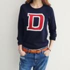 Lettering Knit Pullover