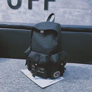 Patch Embroidered Nylon Backpack