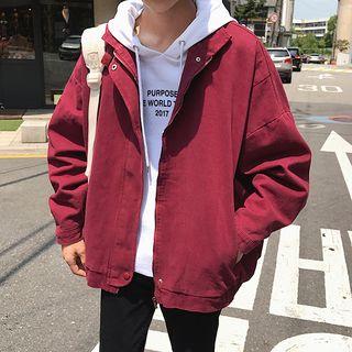 Letter Long-sleeve Collared Jacket