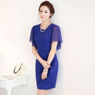 Mesh Panel Short Sleeve Dress