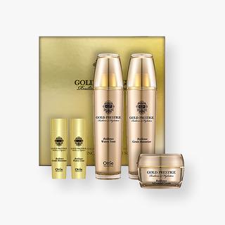 Ottie - Gold Prestige Resilience Skin Care Set: Watery Tonic 120ml + 30ml + Gentle Moisturizer 120ml + 30ml + Advanced Cream 50g 5pcs