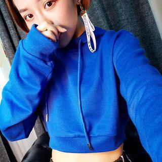Drawstring Cropped Hoodie