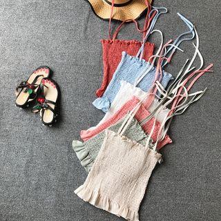Shoulder-tie Smocked Top
